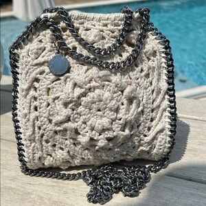 Stella McCartney Cream Crochet Shoulder Bag